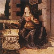 LEONARDO da Vinci Annunciation (detail) sg77 USA oil painting artist